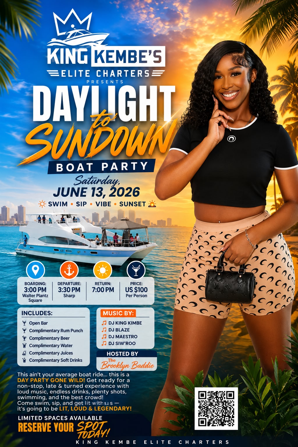 Daylight to Sundown Boat Party - with King Kembe’s Elite Charters